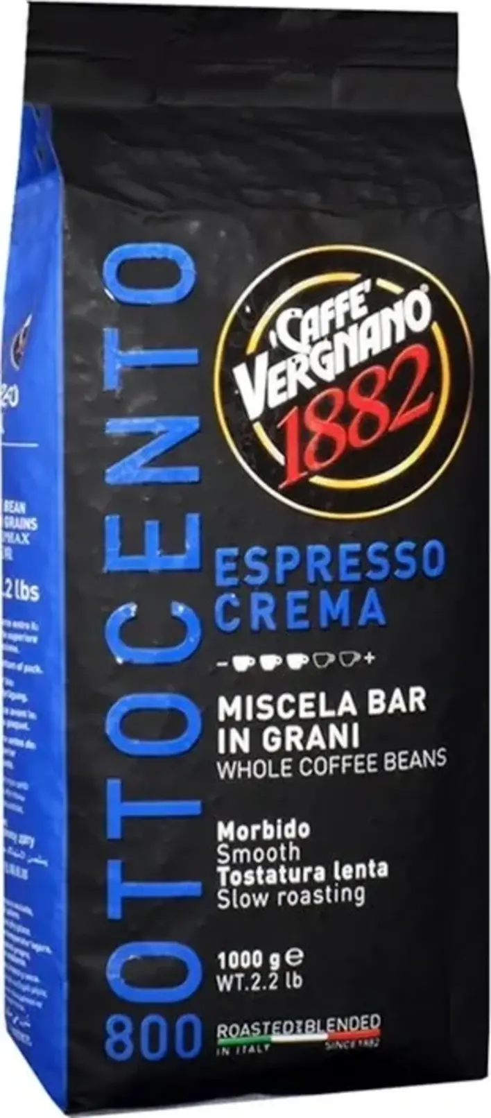 Vergnano Espresso Crema 800, zrnková káva, 1 kg